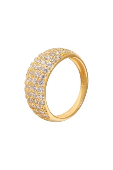 Inel argint 925 dama, placat cu aur, Elegant Champagne, Efyra