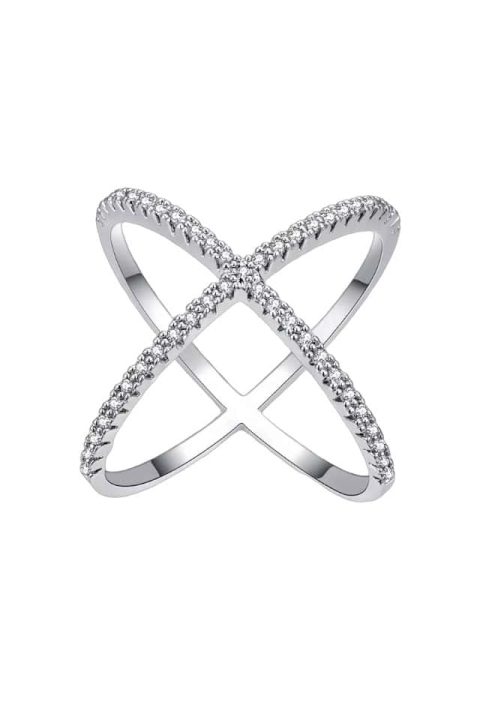 Inel argint dama cu pietre X, Silver Big X, tennis, Efyra