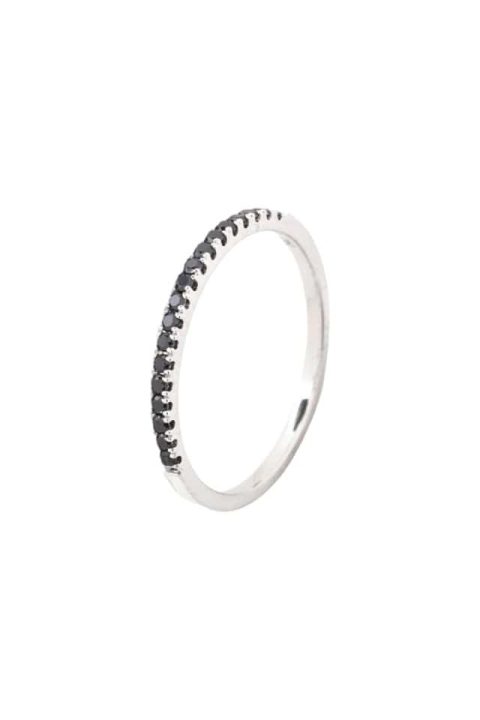 Inel tennis cu pietre negre, argint, Black Band, Efyra