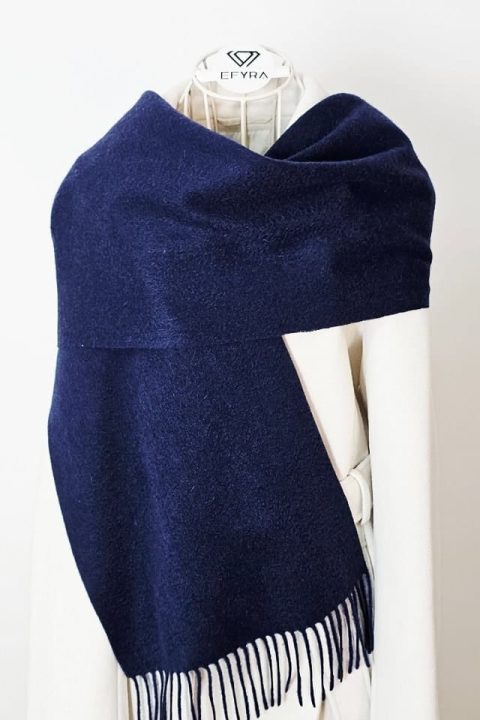 Esarfa Casmir 100% pentru femei Bleumarin, premium, Efyra