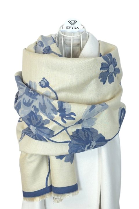 Esarfa tip casmir pentru femei Blue Harmony, Efyra