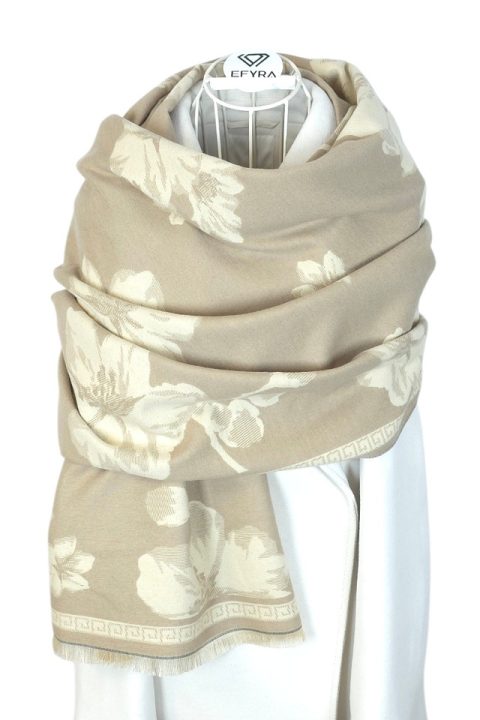 Esarfa tip casmir pentru femei Champagne Bloom, Efyra