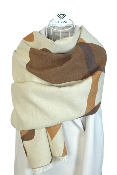 Esarfa tip casmir pentru femei Modern Beige, Efyra